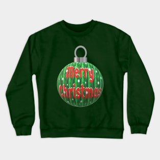 Christmas Tree Ornament with Merry Christmas, Falling Snow, and Red and White Letters Crewneck Sweatshirt